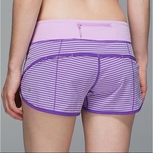 Lululemon Athletic Run Speed Shorts Purple Classic Stripe Women’s Size 4